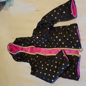 Black and gold polka dot girls jacket
